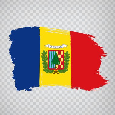 Andorra fırça darbelerinden Flag Parish La Massana. Web sitesi tasarımı, uygulaması ve UI için saydam arkaplan üzerinde La Massana bayrağı. Andorra Prensliği. EPS10.