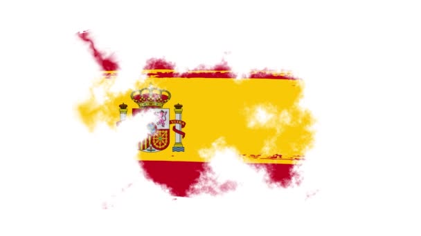 Spaniens Nationalflagge Aus Pinsel Stop Motion Effekt Erscheinen Der Flagge — Stockvideo