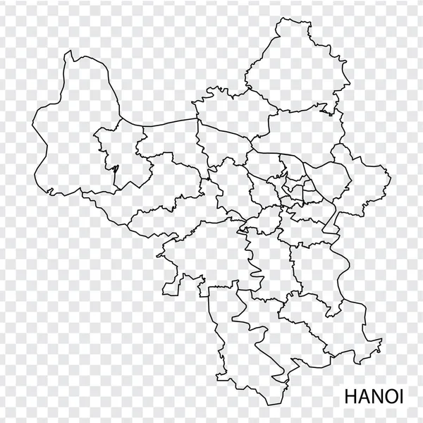 Mapa Alta Calidad Hanoi Una Ciudad Capital Vietnam Con Fronteras — Vector de stock