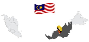 Devlet Sarawak 'ın yeri Malezya haritasında. 3D State Sarawak bayrak haritası konumlama şifresi. İnternet sitesi tasarımı, uygulaması ve UI için Malezya Eyaletleri ile kaliteli bir harita. EPS10.