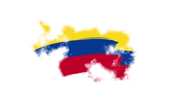 Bandera Nacional Colombia Cepillo Efecto Stop Motion Apariencia Bandera Colombia — Vídeo de stock