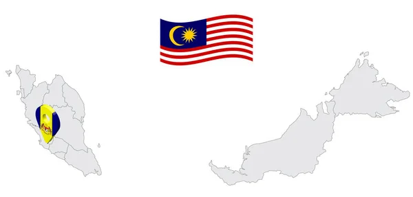 Lokalizacja Terytorium Federalne Putrajaya Mapie Malezja Putrajaya Flaga Mapa Znacznik — Wektor stockowy