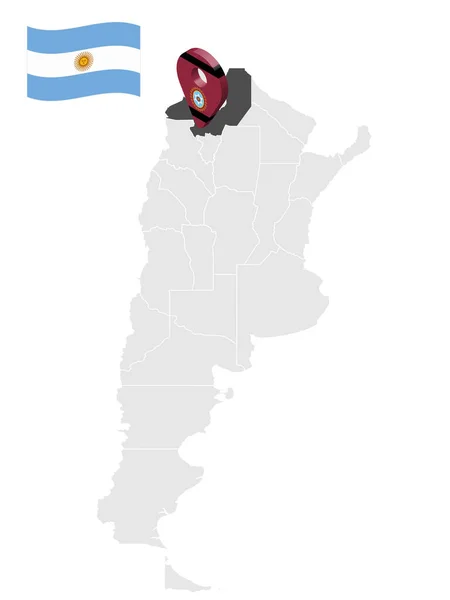 Salta Tartomány Elhelyezkedése Térképen Argentína Helyzetjelző Hasonló Zászló Salta Minőségi — Stock Vector