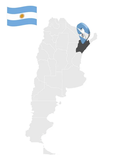Localização Corrientes Mapa Argentina Sinal Localização Semelhante Bandeira Corrientes Mapa — Vetor de Stock