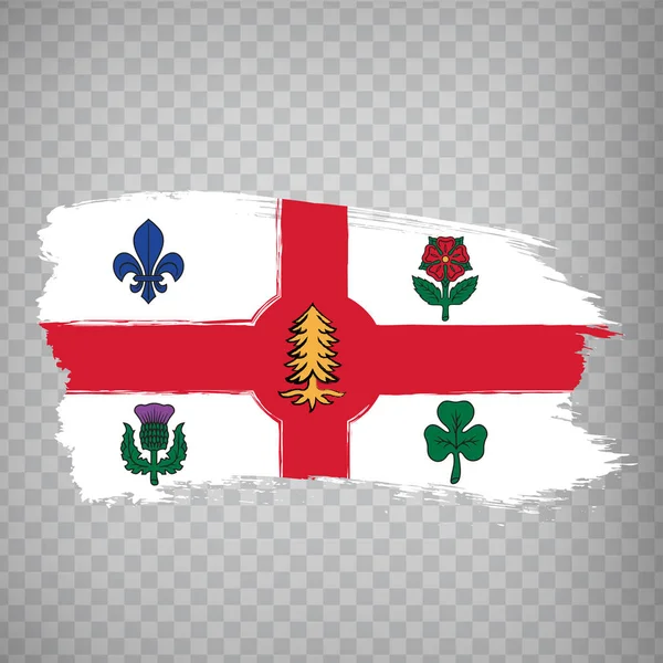 Прапор Монреаля Flag Montreal City Canadian Province Quebec Proparent Background — стоковий вектор