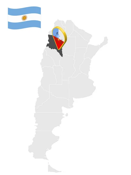 Localização Catamarca Mapa Argentina Sinal Localização Semelhante Bandeira Catamarca Mapa — Vetor de Stock
