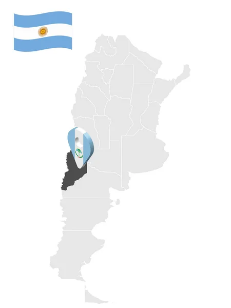 Localização Província Neuquen Mapa Argentina Sinal Localização Semelhante Bandeira Neuquen — Vetor de Stock