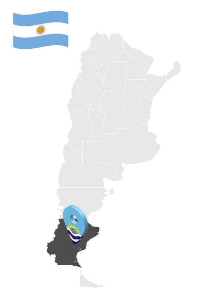 Localização Província Santa Cruz Mapa Argentina Sinal Localização Semelhante Bandeira — Vetor de Stock