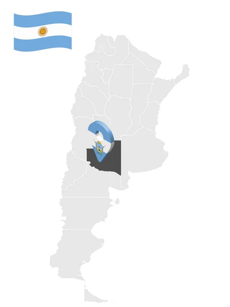 Localização Província Pampa Mapa Argentina Sinal Localização Semelhante Bandeira Pampa —  Vetores de Stock