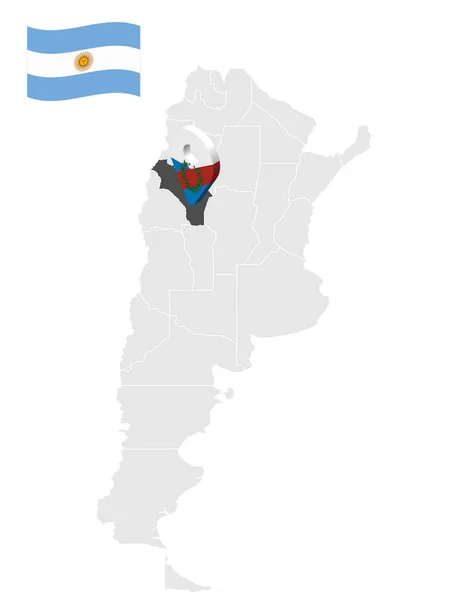 Localização Província Rioja Mapa Argentina Sinal Localização Semelhante Bandeira Rioja — Vetor de Stock