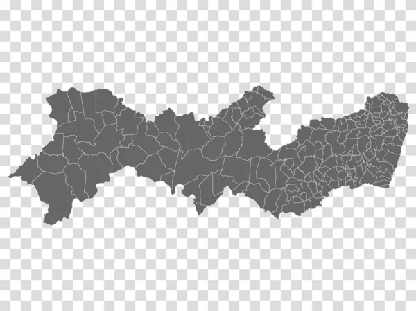 巴西的伯南布哥空白地图 高质量的地图 伯南布哥与市政当局在透明的背景为您的网站设计 应用程序 用户界面 Eps10 — 图库矢量图片