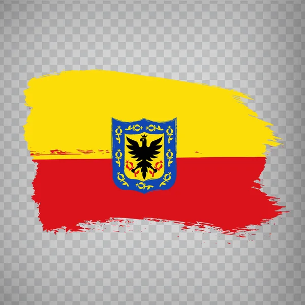 Bogota Ecsetvonások Zászlaja Zászló Bogota Fővárosa Kolumbia Átlátszó Hátteret Weboldal — Stock Vector