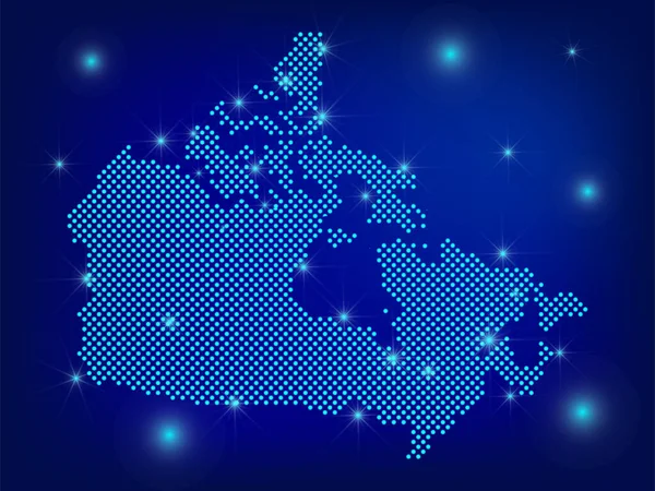 Mapa Canadá Azul Mapa Punteado Mapa Dots Canada Con Proyectores — Vector de stock