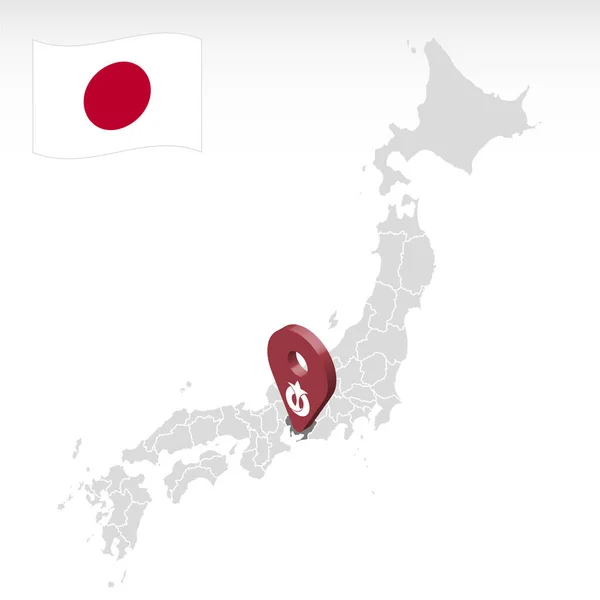 Localização Prefeitura Aichi Mapa Japão Marca Localização Aichi Mapa Qualidade —  Vetores de Stock