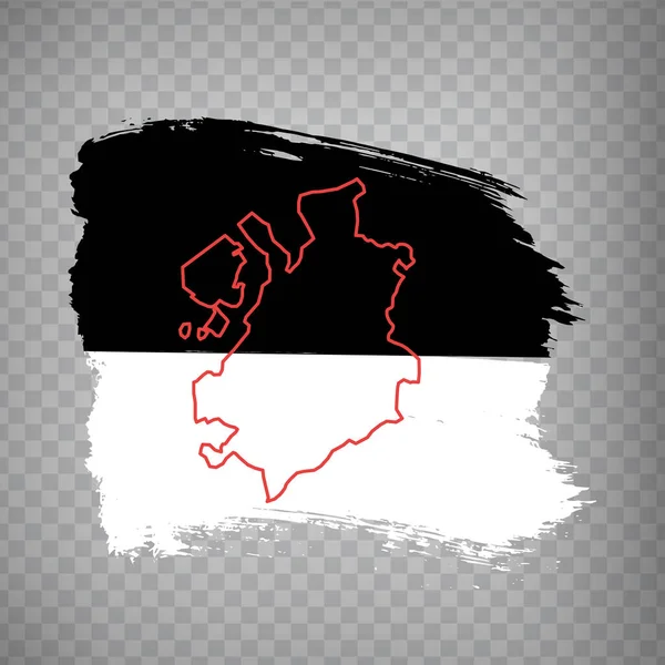 Прапор Кантона Фрібура Від Мазків Чорна Мапа Кантон Фрібура Швейцарія — стоковий вектор