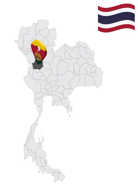 Ubicación Kamphaeng Phet Province Mapa Tailandia Kamphaeng Phet Marcador Mapa — Vector de stock