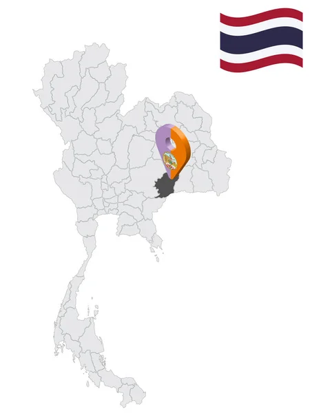 Location Buriram Province Map Thailand Buriram Flag Map Marker Location — Wektor stockowy