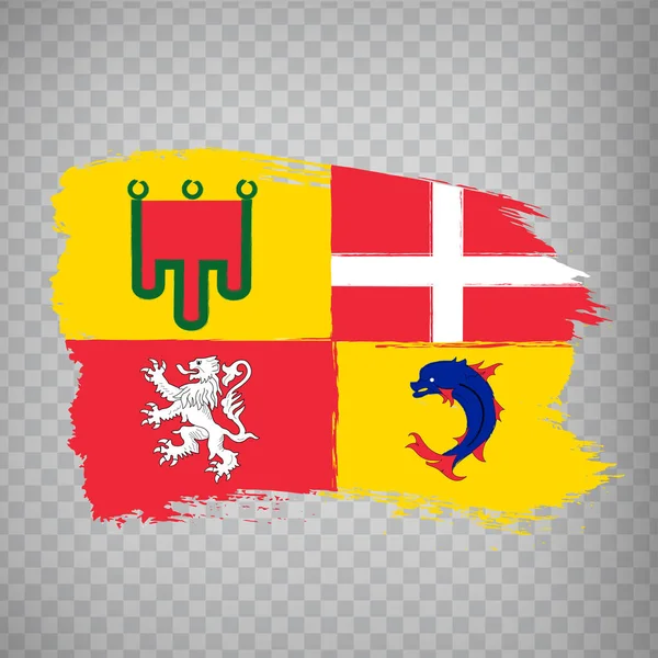 Флаг Мазков Кисти Овернь Рон Альпы Флаг Региона Овернь Рон — стоковый вектор
