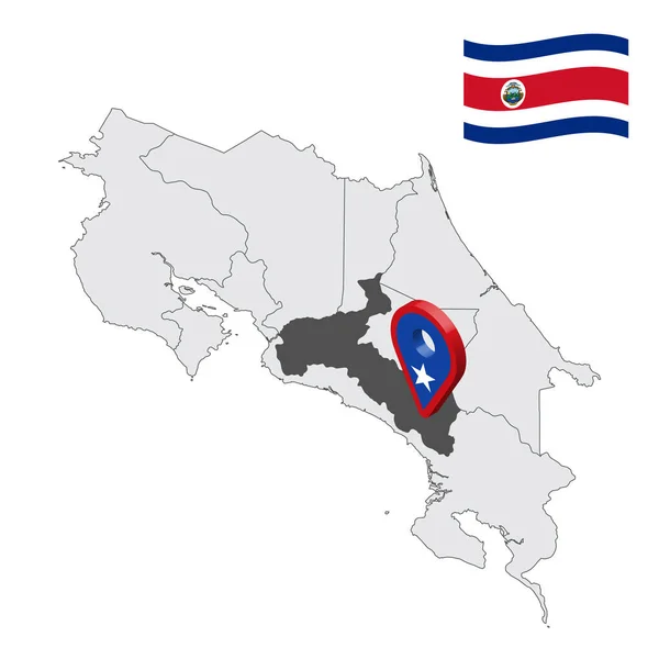Ubicación Province San Jose Mapa Costa Rica Signo Ubicación Similar — Vector de stock