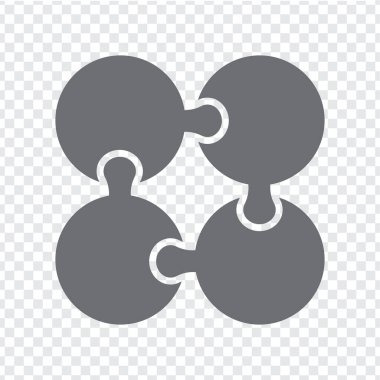 Grili basit ikon bulmacaları. Web sitesi tasarımı, uygulaması ve UI için saydam arkaplan üzerindeki dört elementin basit simge çemberi bulmacası. EPS10.