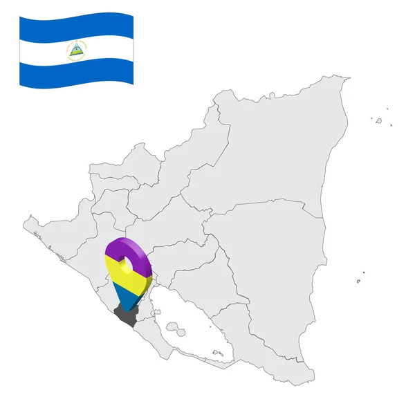 Ubicación Carazo Departamento Mapa Nicaragua Signo Ubicación Similar Bandera Carazo — Archivo Imágenes Vectoriales