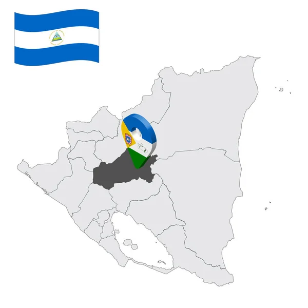 Ubicazione Del Dipartimento Matagalpa Sulla Mappa Nicaragua Indicativo Posizione Simile — Vettoriale Stock
