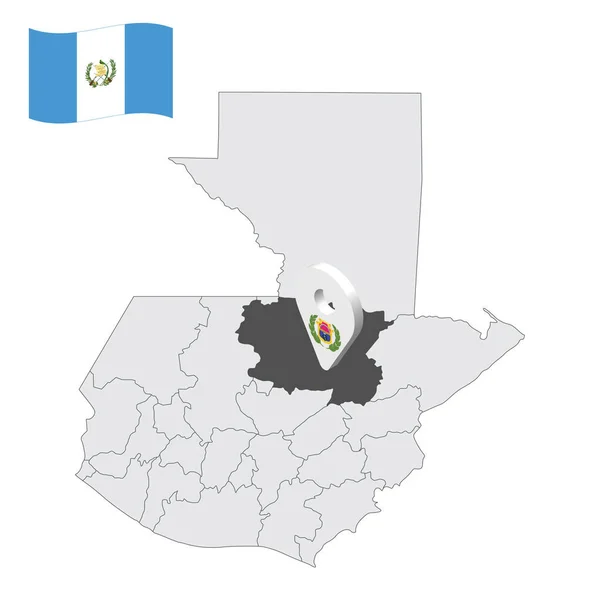 Ubicazione Alta Verapaz Sulla Mappa Guatemala Indicativo Posizione Simile Alla — Vettoriale Stock
