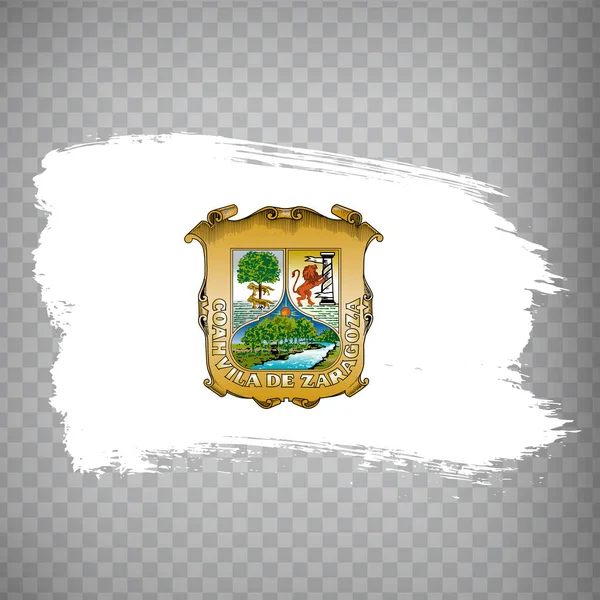 科阿韦拉笔刷的旗子 船旗国Coahuila Mexico关于透明的背景为您的网站设计 应用程序 用户界面 Eps10 — 图库矢量图片