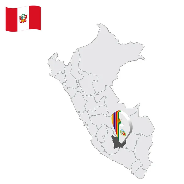 Ubicación Apurimac Mapa Perú Señal Ubicación Similar Bandera Apurimac Mapa — Vector de stock