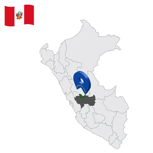 Τοποθεσία Junin Στο Χάρτη Περού Σημείο Τοποθεσία Παρόμοια Σημαία Της — Διανυσματικό Αρχείο