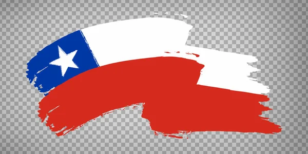 Flagga Chile Pensel Stroke Bakgrund Flaggviftande Republiken Chile Transparent Bakgrund — Stock vektor