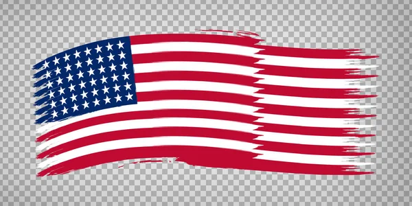 Флажок Сша Мазок Кисти Фона Ждем Соединенные Штаты Америки Прозрачном — стоковый вектор