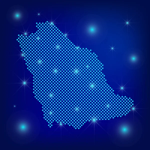 Saoedi Arabië Kaart Het Blauw Geschatte Kaart Dots Saoedi Arabië — Stockvector