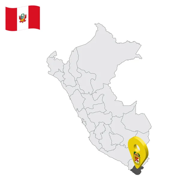 Відділ Розташування Такни Карті Перу Знак Схожий Прапор Такни Якісна — стоковий вектор
