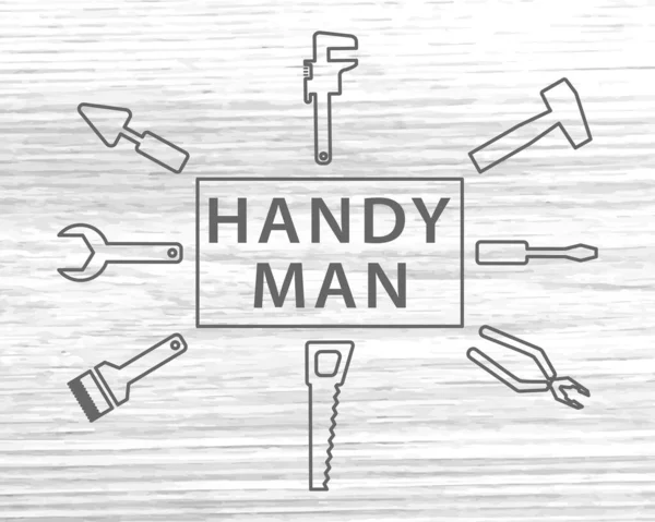 Handymann Hochwertiges Service Logo Konzept Des Handwerklichen Dienstes Auf Hölzernem — Stockvektor