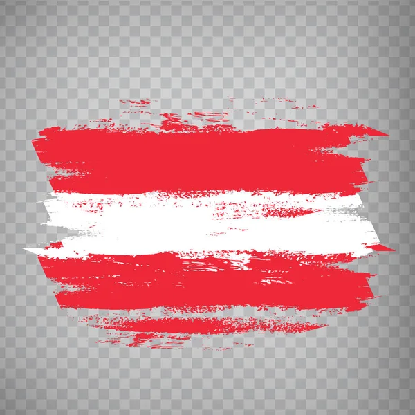 Österrikes Flagga Penseldrag Bakgrund Flagga Republiken Österrike Transparent Bakgrund Din — Stock vektor