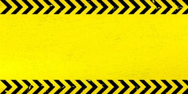 Sarı arka planda siyah şeritli dikdörtgen. Boş Uyarı İşareti. Tasarımınız için uyarı arkaplanı. Şablon. Vektör illüstrasyonu EPS10.