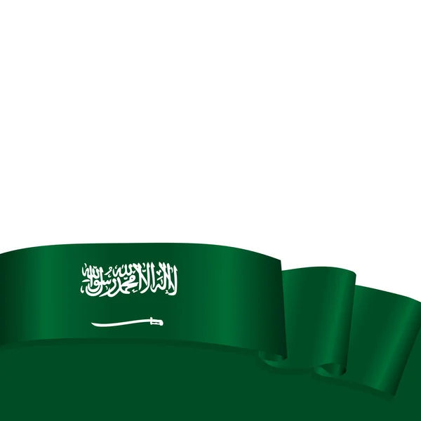 Realistische Zwaaiende Vlag Van Saoedi Arabië Vector Banner Sjabloon Met — Stockvector