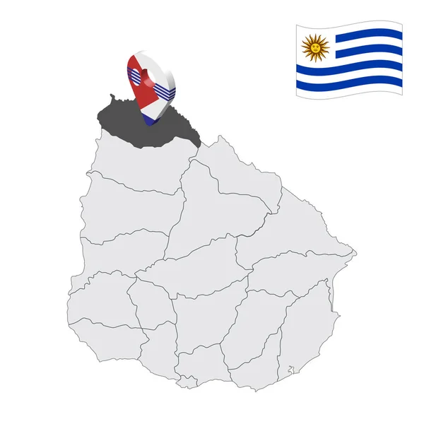 Ubicación Artigas Departamento Mapa Uruguay Signo Ubicación Similar Bandera Del — Vector de stock