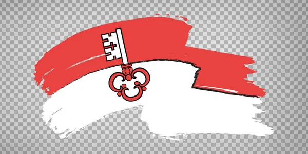 Флаг Кантон Обвальдена Мазки Кистью Ждем Freddie Obwalden Прозрачном Фоне — стоковый вектор