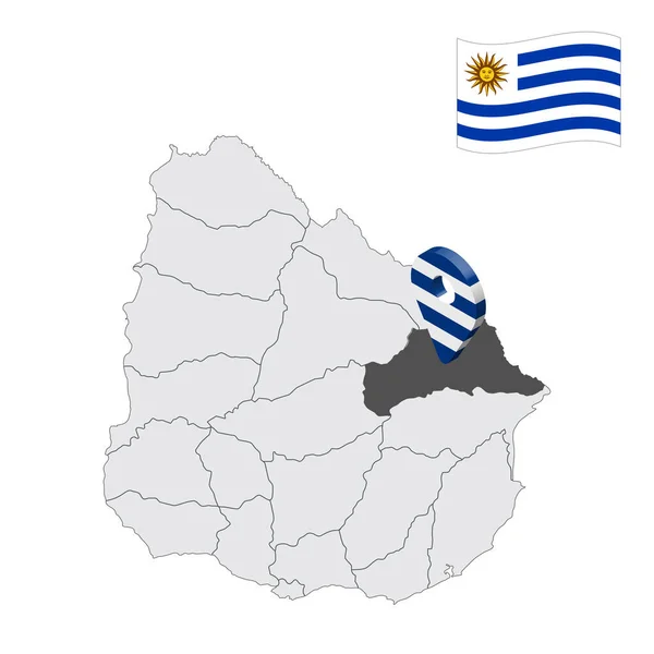 Ubicación Cerro Largo Departamento Mapa Uruguay Signo Ubicación Similar Bandera — Vector de stock