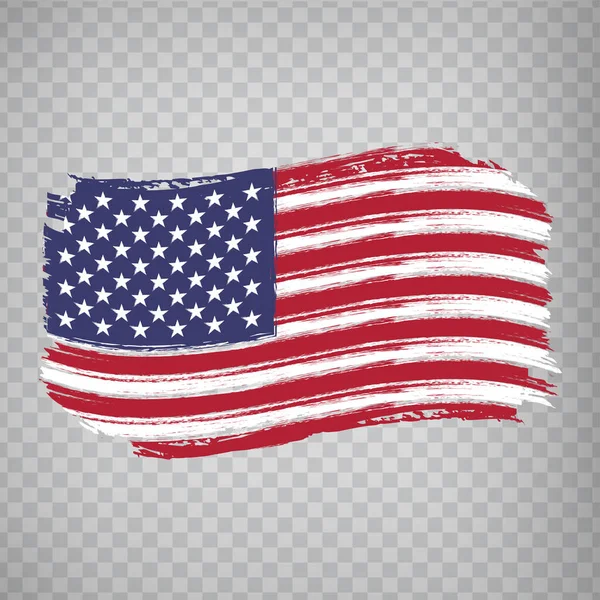 美国国旗隔离 美国国旗 笔划背景 在透明的背景下摇曳着美利坚合众国国旗 为你的网站设计 用户界面标记美国 Eps10 — 图库矢量图片