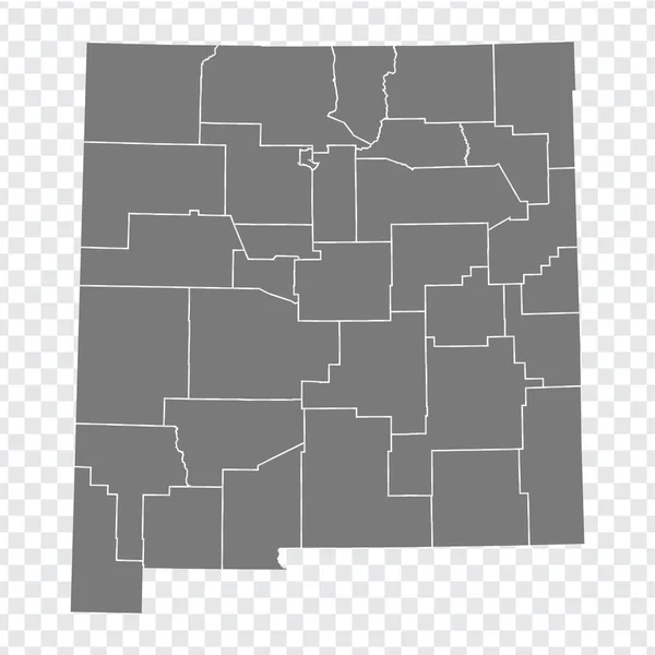 State New Mexico Map Transparent Background New Mexico Map Regions — Stock Vector