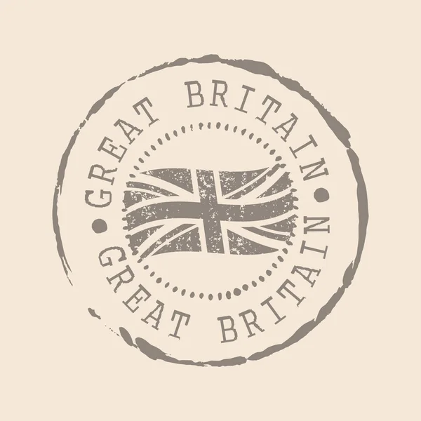 Timbre Grande Bretagne Postal Drapeau Caoutchouc Britannique Seal Design Retro — Image vectorielle