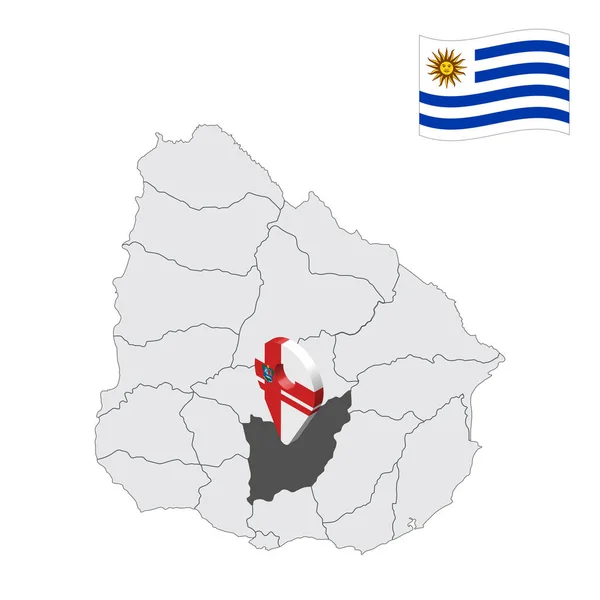 Ubicación Florida Departamento Mapa Uruguay Signo Ubicación Similar Bandera Del — Vector de stock