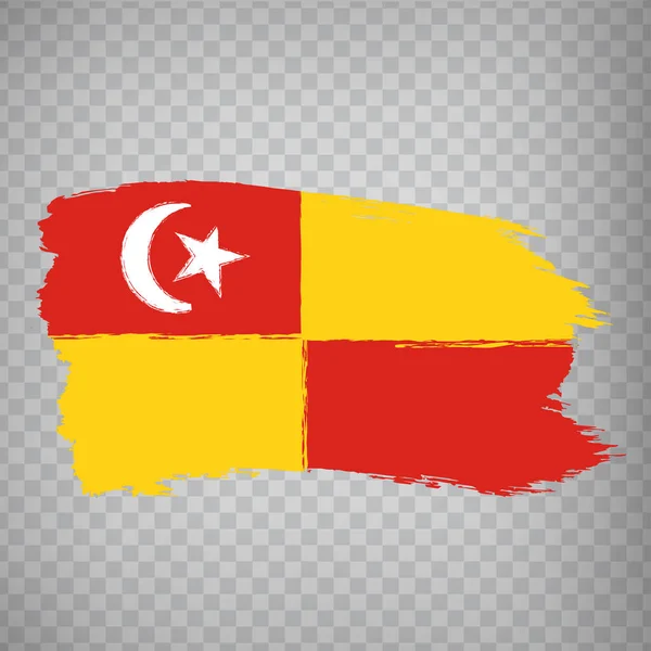 Bandeira Pinceladas Selangor Bandeira Estado Selangor Malásia Fundo Transparente Para — Vetor de Stock