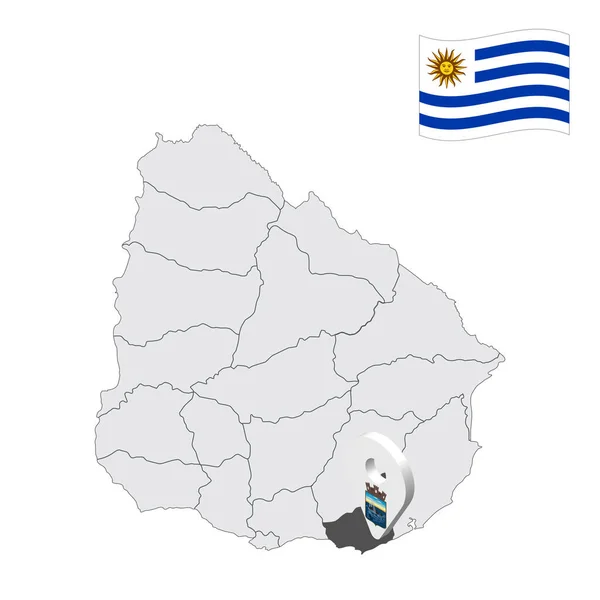 Location Maldonado Department Map Uruguay Location Sign Similar Flag Maldonado — Stock Vector