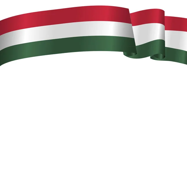 3D現実的なハンガリーの手旗 ハンガリーの波のフラグと白のテキスト空間を持つベクトルバナーテンプレート ハンガリー国旗あなたのウェブサイトのデザイン アプリ Uiのために Eps10 — ストックベクタ