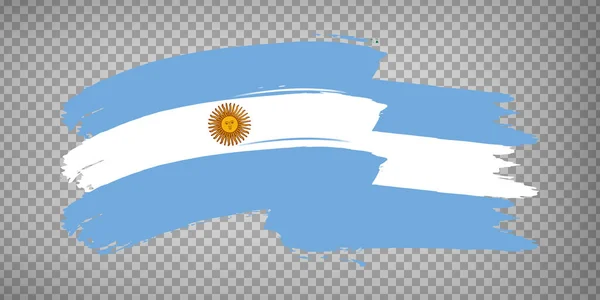 Vlag Argentijnse Republiek Borstel Beroerte Achtergrond Vlag Zwaaien Argentinië Transparante — Stockvector