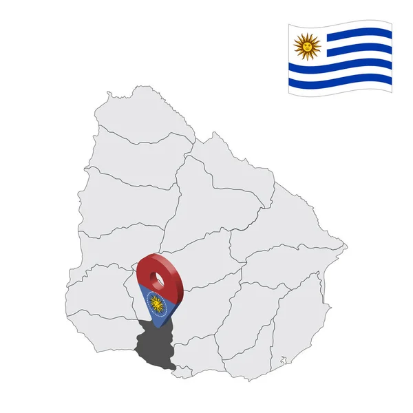 Ubicación San Jose Departamento Mapa Uruguay Signo Ubicación Similar Bandera — Vector de stock